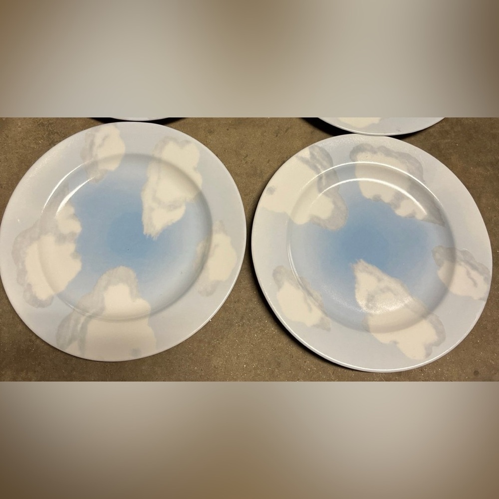 222 FIFTH Nick & Nora Home Cloud Nine Salad Plates - 2x blue and white